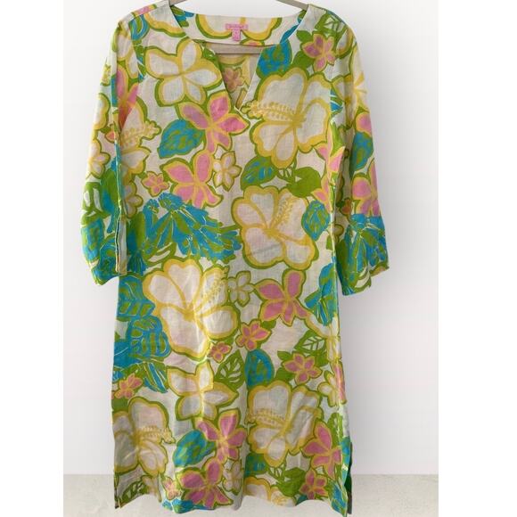 Lilly Pulitzer | Multi-colored floral linen dress |  Size Small - Picture 1 of 6